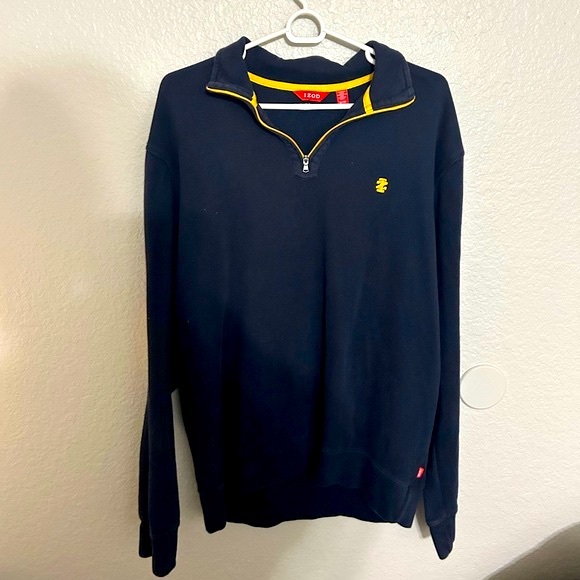 IZOD 1/4 Zip Logo Elbow Patch XL Sweater. - Picture 3 of 8